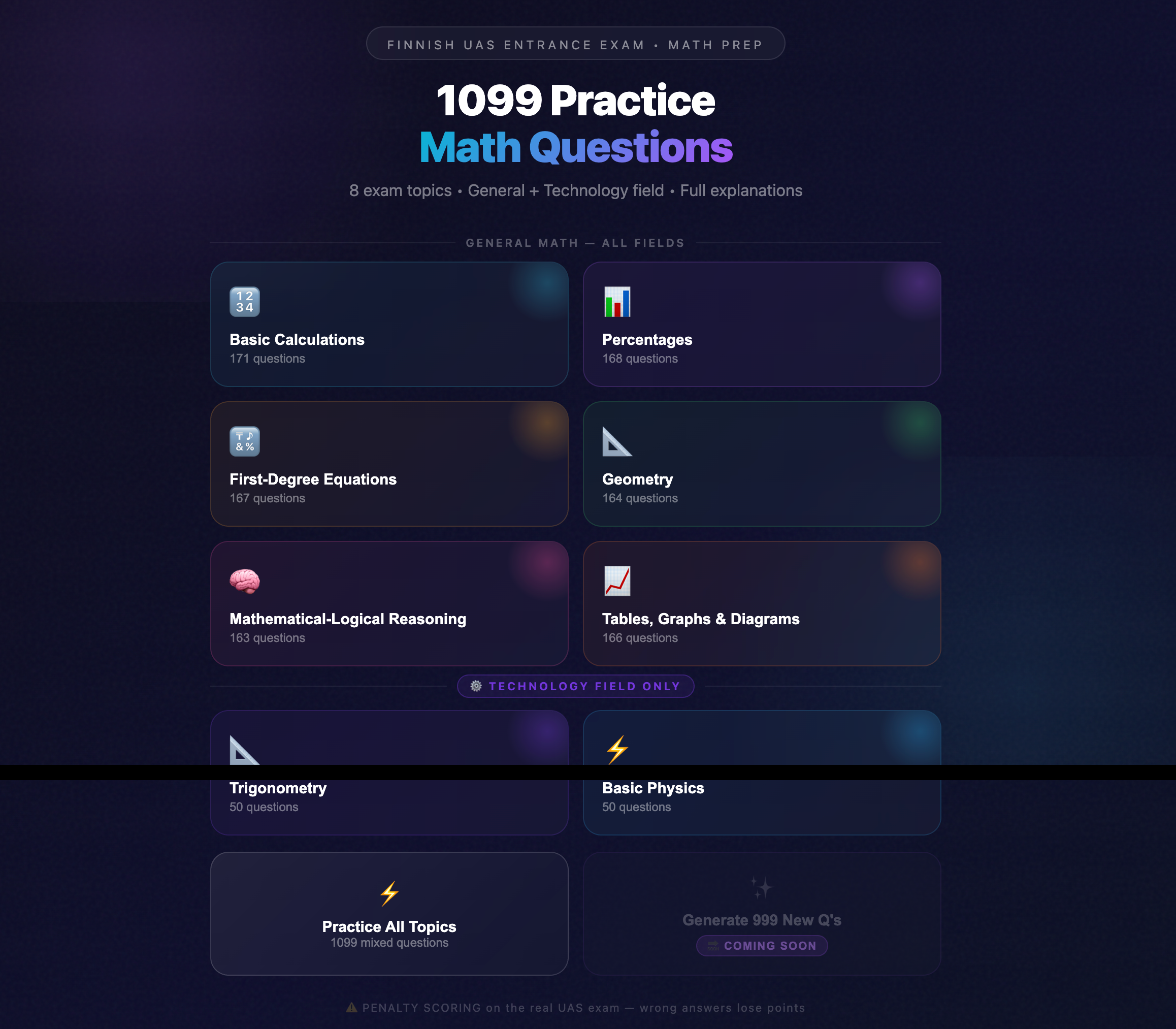 UAS Exam Training - Finnish Entrance Exam Math Prep